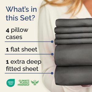 <strong>Extra</strong> <strong>Deep</strong> <strong>King</strong> <strong>Sheet</strong> Set -6 Piece Breathable Cooling Microfiber <strong>Sheets</strong> Hotel Luxury Bedding Set w 18-24 Inch <strong>Extra</strong> <strong>Deep</strong> Pockets - Product Image 3