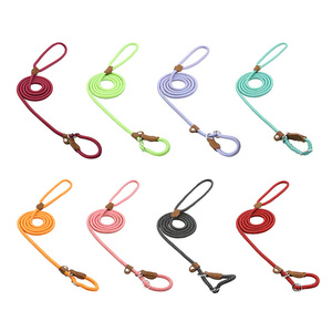 Tali kekang nilon awet dapat diatur, tali traksi hewan peliharaan warna ganda Slip anjing P tali timbal untuk anjing kecil sedang besar latihan luar ruangan - Product Image 2