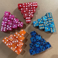 Dés en acrylique 16 mm à coins carrés, motifs perles, grand trou, ensemble de couleurs numérotées