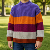 Sweat-shirts d'hiver pour enfants OEM, logo personnalisé, vêtements à manches longues pour enfants, vente en gros de chemises de sport rayées pour enfants