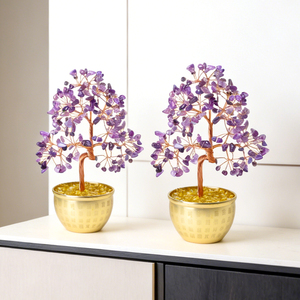 New Arrived Healing Crystal Money <b>Tree</b> Gold Plated Bowl Natural Amethyst Crystal Chips <b>Tree</b> for Feng Shui - Product Image 2