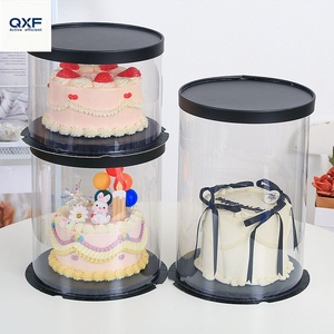 Boîte à gâteau d'anniversaire en papier kraft écologique transparente, trois en un, blanche, carrée, simple et double couche, emballage pour gâteau - Product Image 3