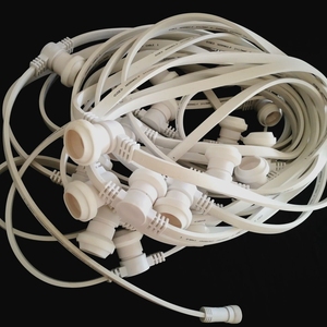 Festoon colgante para exteriores, Cable de goma plano de 50M, 50 lámparas E27, cadena de luces de cinturón - Product Image 1