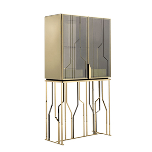 Hot Sale Luxury Modern liquor cabinet wood High Quality Dining Room Furniture Glass Wine Cabinet