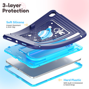 Housse de tablette en silicone avec poignée intégrée et bandoulière, étui pour enfants pour <span class=keywords><strong>iPad</strong></span> 10e génération/A16/Air 4/Air <span class=keywords><strong>5</strong></span>/Pro 11 pouces/<span class=keywords><strong>Mini</strong></span> 6e génération/A17 Pro - Product Image 2