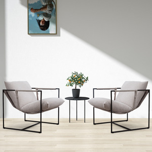 <span class=keywords><strong>Fauteuil</strong></span> lounge moderne avec accents en <span class=keywords><strong>fourrure</strong></span>, structure métallique, siège de détente à pieds croisés pour salon, hôtel, bar - Product Image 4