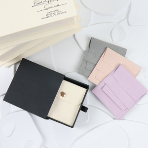MOJIU Custom Logo Drawer Sliding <b>Black</b> Cardboard Paper Luxury Gift Jewelry <b>Box</b> Packaging - Product Image 1