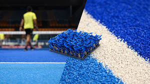 Gazon artificiel populaire pour les terrains de padel, Truf KDK, bleu vert bouclé - Product Image 2