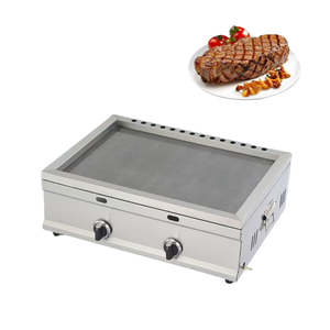 Parrilla <span class=keywords><strong>industrial</strong></span> de <span class=keywords><strong>barbacoa</strong></span> de <span class=keywords><strong>gas</strong></span> portátil sin humo para interiores de 2 quemadores Horno plano compacto - Product Image 3