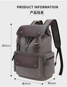 Mochila de lona resistente al desgaste a la moda <span class=keywords><strong>para</strong></span> viajes al aire libre mochila <span class=keywords><strong>para</strong></span> ordenador portátil <span class=keywords><strong>para</strong></span> la Escuela Universitaria mochila Unisex - Product Image 4