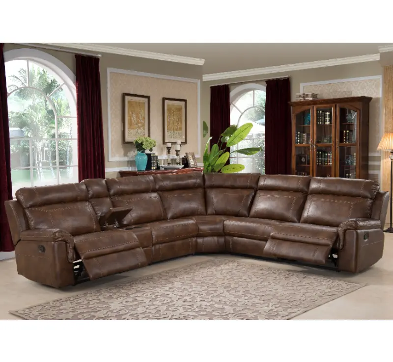 modern living room furniture leather corner seat recliner couch chairs l shape reclining sectional sofa set