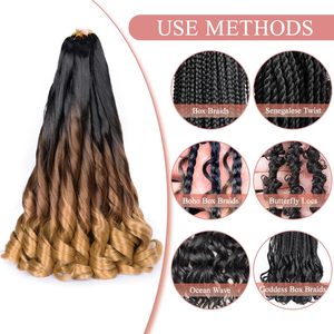 Extensions de Cheveux Synthétiques Style Pony à Ondulation Ample, Boucles en Spirale pour Tresses au Crochet, Boucles Françaises, Présentoir Cheveux Bouclés à Tresser - Product Image 5