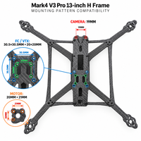 Mark4 V3 Pro 13 Inch FPV Drone Frame Tipe H 570mm Wheelbase Quadcopter Frame Dengan Dudukan Pengontrol Penerbangan Ganda