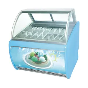 Cina Pabrik Gelato Es Krim Mini Display Freezer/Bahasa Italia Lezat Batch Freezer Showcase/Es Loli Display