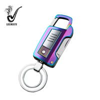 Pemantik Rokok Elektronik Kawat Tungsten Multifungsi Gantungan Kunci USB Isi Ulang dengan Pembuka Botol dan Senter
