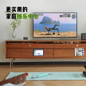 Mid Century Modern Solid Wood Tv Stand With Storage Drawers And Glass <b>Cabinet</b> For Living Room Furniture - Product Image 4