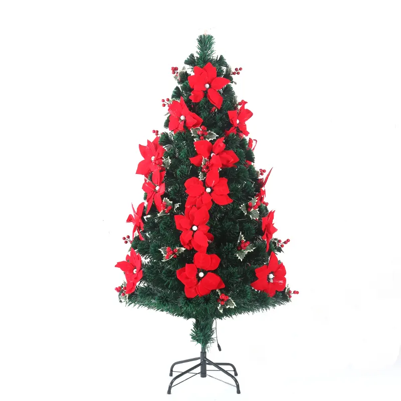 Custom PVC fireproof Christmas tree fiber tree Christmas flower ornaments for Christmas tree pendant manufacturers direct sales