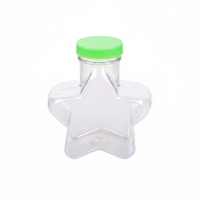 Bouteille en plastique PET transparente de 160 ml en forme d'étoile à 5 branches, qualité alimentaire, avec couvercle à vis, impression UV, pour bonbons, biscuits, bijoux - Vente en gros OEM