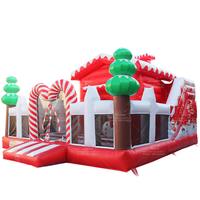 WINSUN Parc d'attractions gonflable commercial de Noël, château gonflable combiné, couleur et logo personnalisés, certifié CE, pour fêtes en extérieur