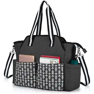 Большая Сумка-тоут, женская сумка для работы учителя, переносной хозяйственный тоут для учителей с мягким рукавом для ноутбука