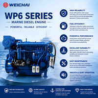 Moteur diesel marin turbocompressé Weichai WP6C165-18 165HP 122kW 1800RPM 6 cylindres pour bateau de passagers, navire de cargaison et bateau de travail