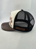 Casquettes de camionneur en maille personnalisées style australien avec 2 bandes, 5 panneaux, étiquette brodée 3D, casquette de camionneur en maille style campagnard, casquettes AU