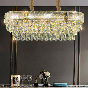 Lustre en verre suspendu pour salon, lustres modernes de luxe en cristal k9 pour villas - Product Image 3