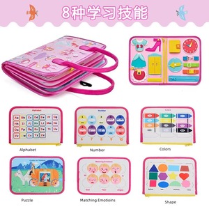 Prix d'usine : Tableau d'activités Montessori en feutre, livre sensoriel, sac de dessin, jouet de voyage, pour l'apprentissage de la motricité fine, cadeaux pour toutes les saisons - Product Image 3