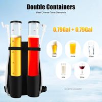 Distributeur de Boissons Créatif en Plastique pour Extérieur, Double Baril Multifonctionnel, Sac à Dos Distributeur de Bière 3L – Promotion Économique