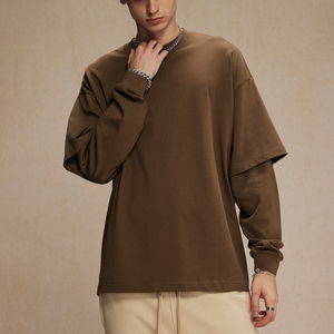 Camiseta Vintage con Estampado Personalizado de Alta Calidad, Transpirable, 100% Algodón, Impresión DTG, Camisetas de Dos Piezas Falsas para Hombre - Product Image 3