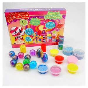 TOYSRUNNER personnalisé bricolage moelleux Slime calendrier de l'avent boîte enfants Fidget mastic mélange poudre magique doux calendrier de l'avent - Product Image 1