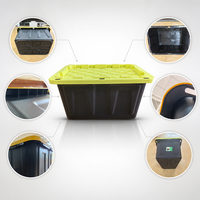 Bac de rangement en plastique de 27 gallons avec couvercle pour la maison, le bureau, l'école, le déménagement et les jouets - Direct Usine