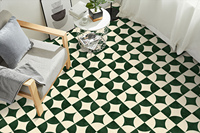 Décoration écologique pour la maison, carreaux de sol autocollants 3D en forme de carreaux de métro verts, autocollants adhésifs pour crédence de cuisine