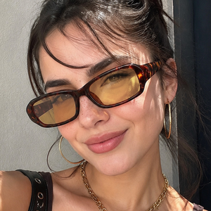Logo Custom 2026 Vintage Men Women Leopard Print Square Sun Glasses UV400 Clear Lens Shade <b>Small</b> <b>Frame</b> Rectangle <b>Sunglasses</b> - Product Image 1