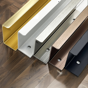 Modern Aluminium Alloy <strong>Gold</strong> Kitchen Cabinet <strong>Door</strong> Edge Profile Finger Handle for Apartment - Product Image 2