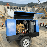 Compresseur d'air à vis diesel portable DUKAS SDP-420E, lubrifié, refroidi par air, haute efficacité, 12 m/min, 0,8 MPa, pour usage intensif en construction
