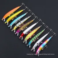 Le Brave ABS Bass Live Bait Fishing Floating Minnow Hard Bait with Hooks 9.5cm/8.5g for Ocean Boat Rock & Beach Fishing