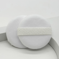 Éponge de maquillage professionnelle portable en coton doux pour fond de teint, outil de beauté pour poudre faciale, ruban perlé