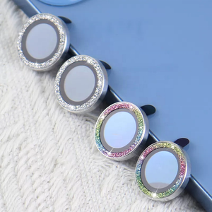 Protector de pantalla de diamante con purpurina colorida para <span class=keywords><strong>iPhone</strong></span> 16 15 <span class=keywords><strong>pro</strong></span> 14 Plus 13 <span class=keywords><strong>12</strong></span> 11 <span class=keywords><strong>Pro</strong></span> Max incluye cubierta de anillo de Metal para cámara trasera - Product Image 2