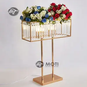 नई अफ्रीकी क्रिस्टल सोने धातु शादी की मेज centerpiece फूल सजावट के लिए खड़े हो जाओ