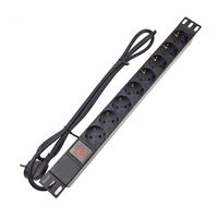 PDU intelligent vertical universel 1U 19 pouces, multiprise 16A Europe Allemagne 6/8/12 voies avec protection contre les surtensions