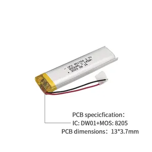 Fabricantes de polímero de litio Batería recargable personalizada para computadora portátil UFX 851768 3,7 V 850mAh 1S1P Batería