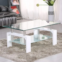 Table centrale de café et thé en verre trempé moderne avec lumière LED populaire pour le salon et la salle à manger petits meubles d'extérieur