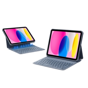 เคสคีย์บอร์ดแม่เหล็กถอดได้สำหรับ iPad, คีย์บอร์ดไร้สายบางแบบพับได้พร้อมที่ใส่ดินสอและป้องกันการกระแทก - Product Image 3
