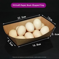 Boîtes de livraison jetables en papier kraft de qualité alimentaire, rectangulaires, portables, pour pizzas, poulet frit, sushis, salades, plateaux bateau, restauration rapide