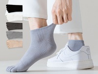 Course à pied sport coton Logo personnalisé fermé doigt orteil hommes femmes 5 orteil chaussettes