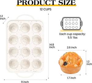 MUYULINS factory 12-cup <b>pan</b>, metal reinforced frame, regular size, with <b>handle</b>, non-stick silicone cake mold - Product Image 5