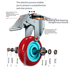 3-इंच, 4-इंच, 5 इंच का साइलेंट कैस्टर, स्विस व्हील, भारी शुल्क ट्रॉली, छोटे सार्वभौमिक पहिए - Product Image 5
