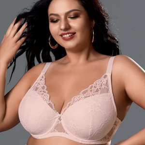 Nuovo <span class=keywords><strong>Reggiseno</strong></span> Elegante Plus-Size da Donna con Ferretto e Bordo in <span class=keywords><strong>Pizzo</strong></span>, Taglia Coppe Grandi 110E - Product Image 1