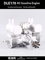 Moteur DLE170 pour avion modèle réduit, essence, bicylindre, deux temps, échappement latéral, refroidissement naturel par air, démarrage manuel, cylindrée 170 cm³